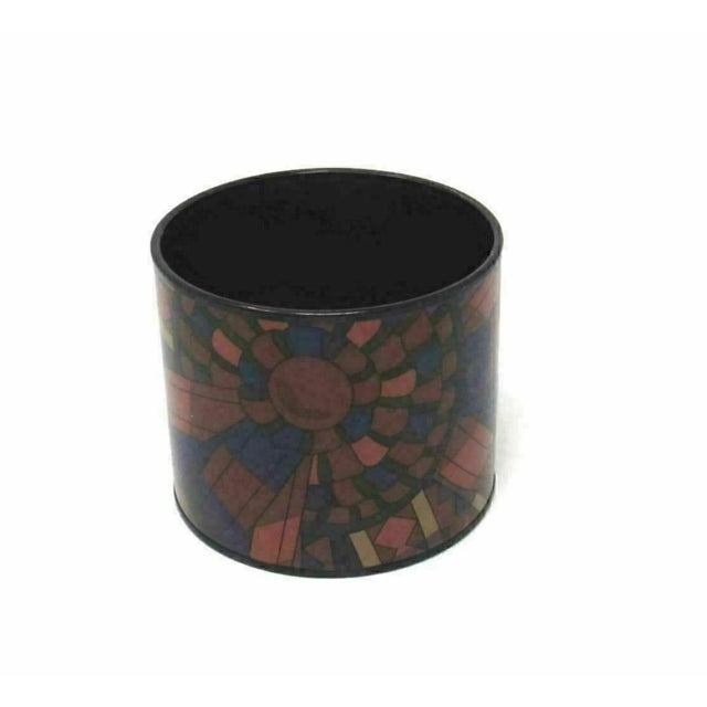 Contemporary Mid 20th Century Hermes Rubans de Cheval Abstract Mosaic PVD Wide Enamel Bangle Bracelet For Sale - Image 3 of 8