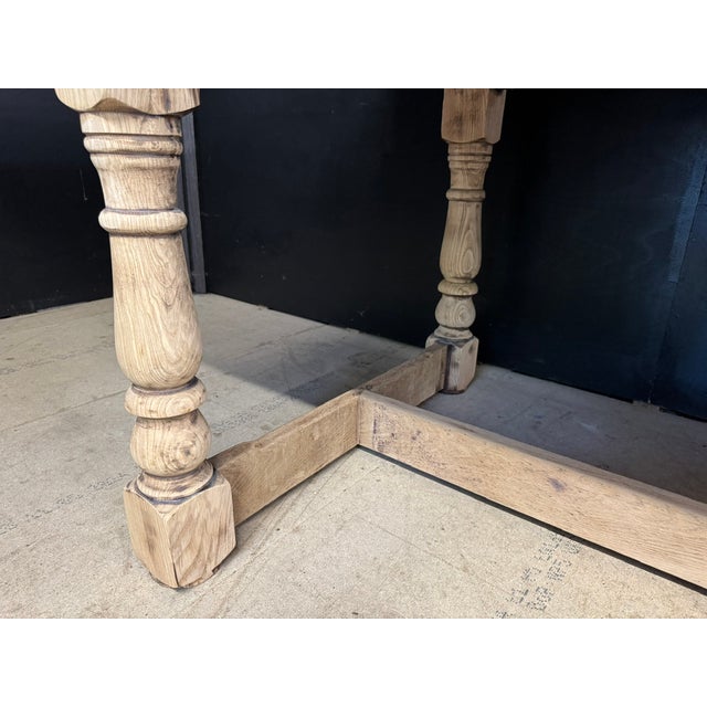 Large Vintage Farmhouse Dining Table in Oak, 1925 For Sale - Image 11 of 14