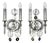 Metal & Glass Wall Lamps by Gaetano Sciolari, Italy, 1970s, Set of 2 For Sale