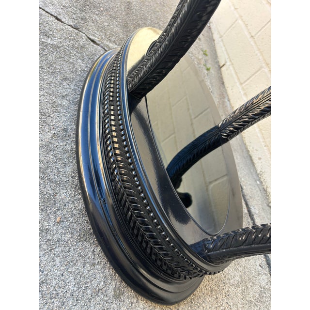 1980s 1980s Hollywood Regency Style Glass Top Palm Leaf Coffee Table For Sale - Image 5 of 8