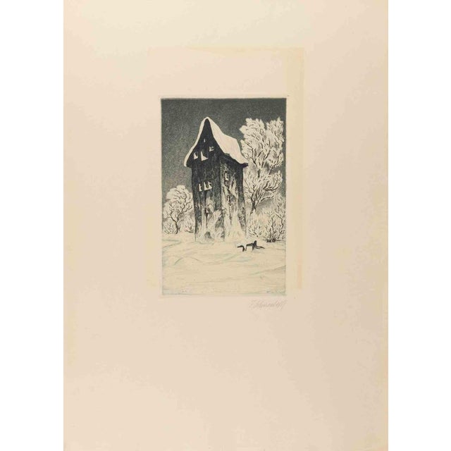 Modern Fritz Schwimbeck, In Schnee, Etching, 1918 For Sale - Image 3 of 3