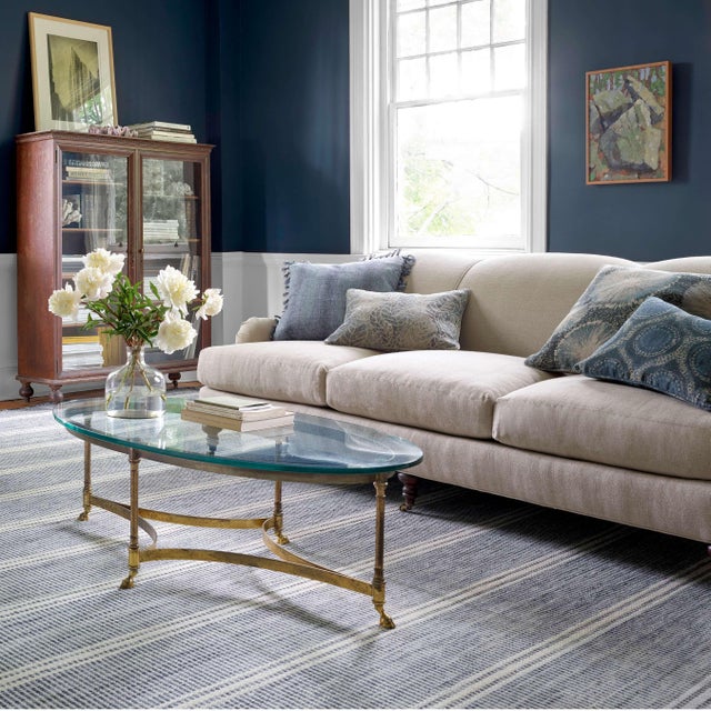 Contemporary Dash & Albert by Annie Selke Malta Blue Woven Wool Rug, 7' 6" x 9' 6" For Sale - Image 3 of 5