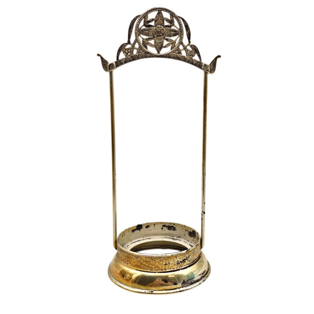 Vintage Aesthetic Daisy Button Blue Glass Pickle Castor Gp Original Tongs 11" For Sale - Image 14 of 18