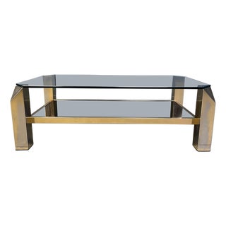 Vintage 23kt Gold-Plated Coffee Table from Belgochrom, 1970s For Sale