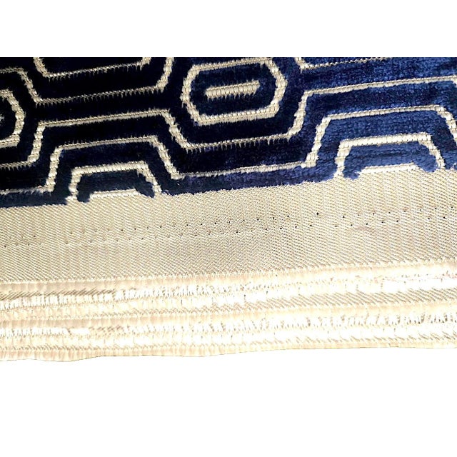 Art Deco/Geometric Cut Velvet Fabric Remnant After Schumacher, 4.8 Yards For Sale - Image 15 of 15
