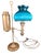 Mid-Century Modern 1881 Manhattan Brass Co. 'Perfection' Electrified Student Lamp With Turquoise Cased Glass Shade For Sale - Image 3 of 3