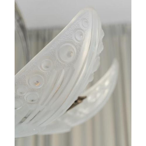 Art Deco Bronze and Glass Chandelier by Georges Leleu, France, 1930s For Sale - Image 16 of 18