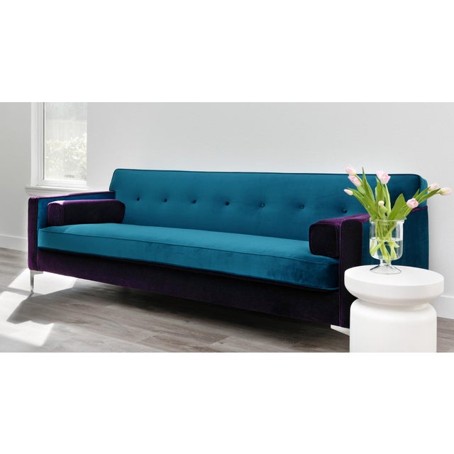 Make a bold statement with this gorgeous, one-of-a-kind 88-inch custom-reimagined sofa. Perfectly blending mid-century...
