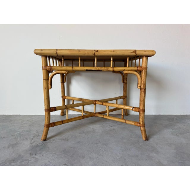 Mid-Century Modern Vintage Coastal Bamboo Nightstand and Side Table – Set of Two For Sale - Image 3 of 12