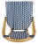 French Stackable Bistro Chair in Navy & White & Brown Frame - a Pair For Sale - Image 9 of 10