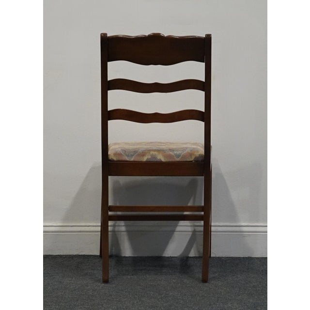 Vintage Antique Solid Cherry Country French Dining Side Chair W. Carved Rose Crest For Sale In Kansas City - Image 6 of 9