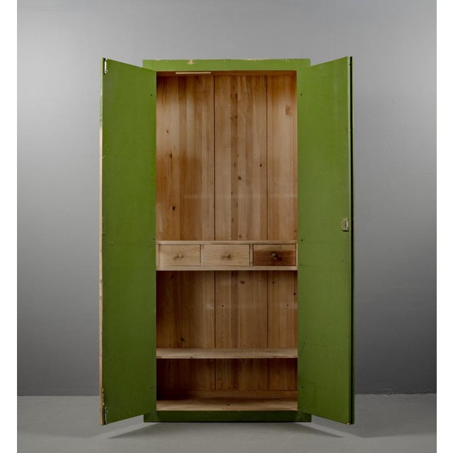 Wood Vintage Cabinet in Green, 1950s For Sale - Image 7 of 18