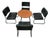 Mid-Century Leather Table & Chairs, Spain, 1980, Set of 5 For Sale