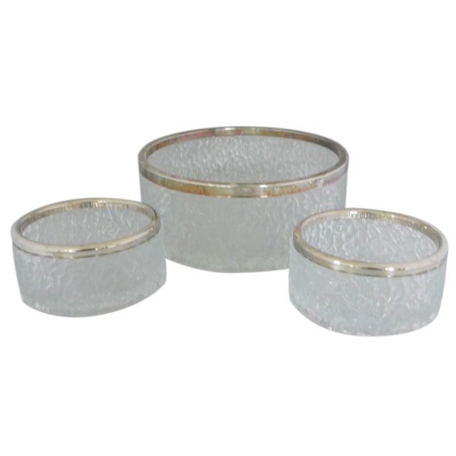 Mid-Century Ice Pattern Salad Bowls - Set of 3 For Sale
