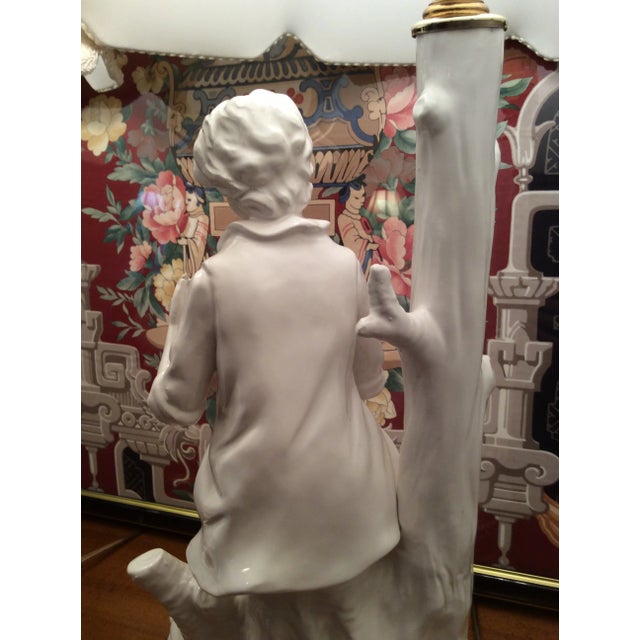 Stone 1980s Blanc De Chine Chinoiserie Style Figure Lamps With Designer Shades - a Pair For Sale - Image 7 of 13