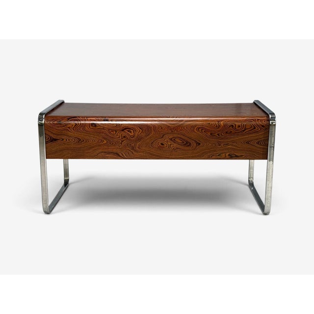 Peter Protzman, Unique Writing Desk, Zebrawood, Chrome, Usa, 1970s For Sale - Image 12 of 15