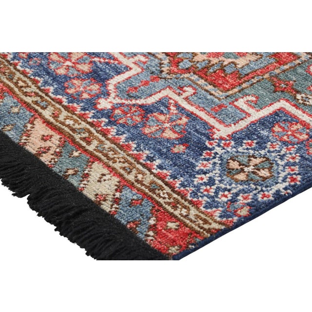 Rug & Kilim’s Tribal Rug in Blue and Red With Primitivist Geometric Patterns For Sale In New York - Image 6 of 7