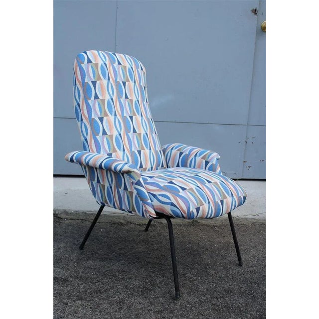 Italian Armchair in Optical Fabric from Arflex, 1950s For Sale - Image 12 of 12