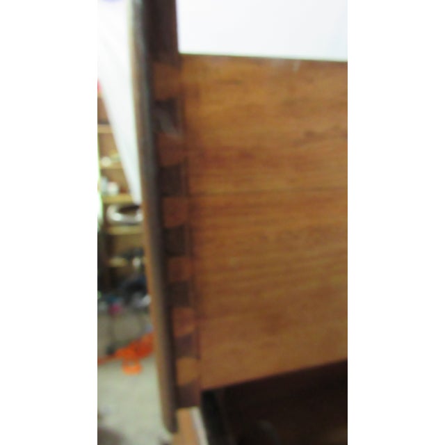 Wood Antique Oak File Cabinet Cupboard Rare Weis For Sale - Image 7 of 9