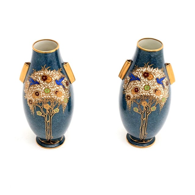 Antique Art Nouveau Vases from Royal Worcester, 1890, Set of 2 For Sale - Image 3 of 11