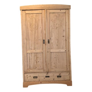 Art Nouveau Farmhouse Cupboard in Spruce For Sale