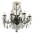 French Crystal & Patinated Bronze 8 Light Chandelier For Sale
