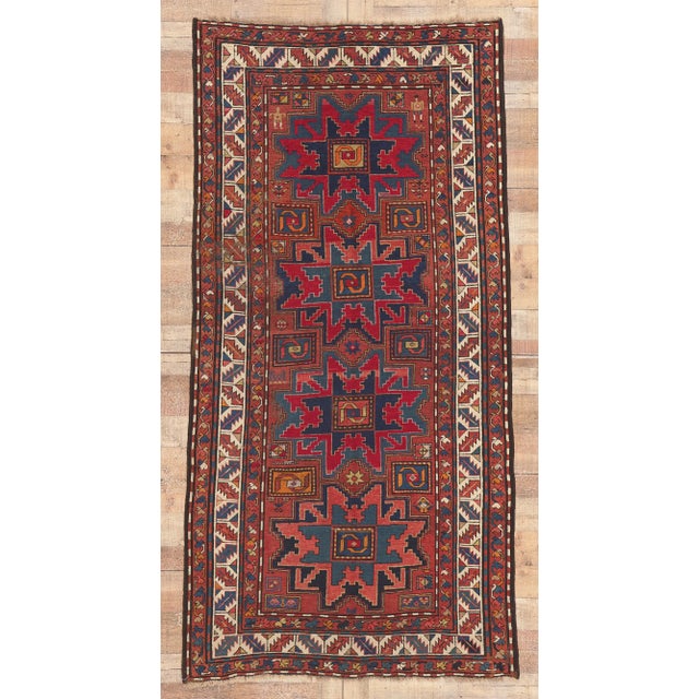 Mid 19th Century Antique Caucasian Kazak Rug 04'04 X 08'07 For Sale - Image 9 of 9