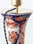 Metal Vintage Delft Imari Ceramic Table Lamps, New Japanese Block Print Lampshades, Set of 2 For Sale - Image 7 of 18
