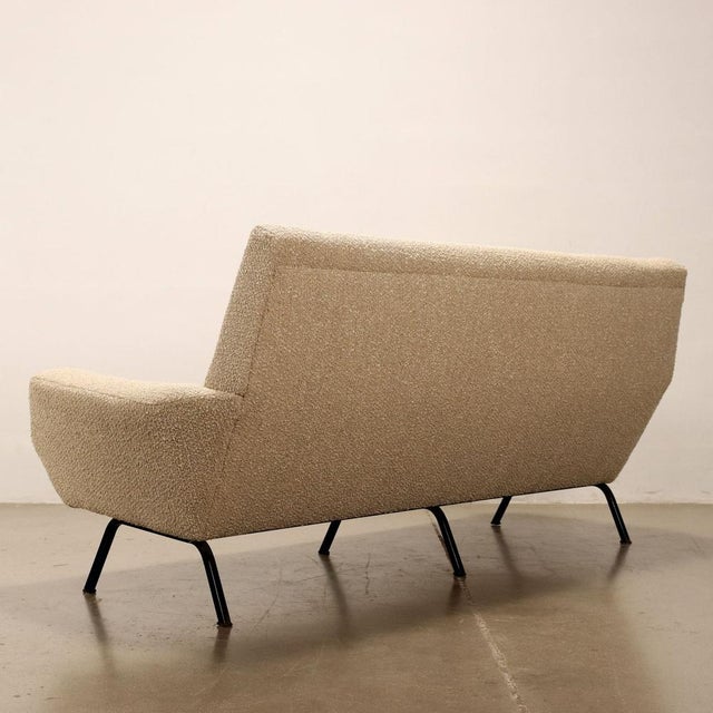 Beige Vintage Sofa in Fabric & Enamelled Metal, 1960s For Sale - Image 8 of 10