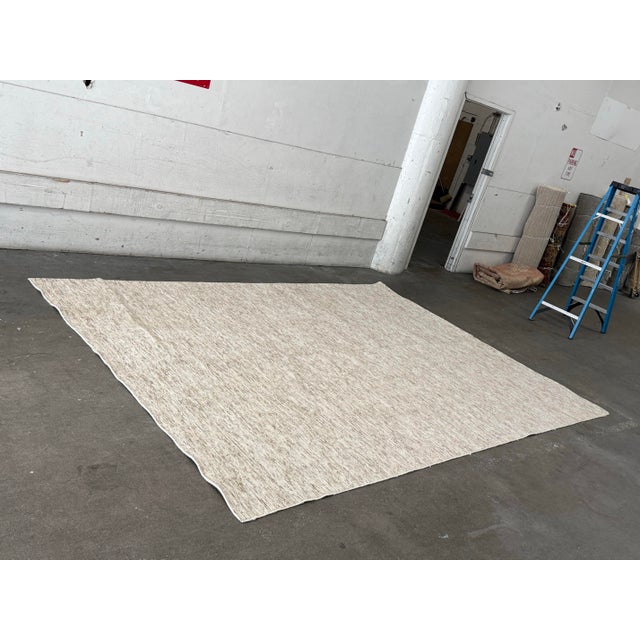 2010s 9ft X 12ft Modern Design Textured Neutral Area Rug For Sale - Image 5 of 12