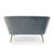 Harlow Pale Blue Velvet Channel Back Wingback Bench For Sale - Image 4 of 5