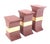 Mid-Century Modern Grasscloth Wrapped Three Mid Century Modern Pink Lacquer Brass Trim Pedestals For Sale - Image 3 of 9