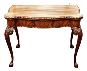 Early 20th Century Chippendale Mahogany Fold-Top Console Card Table