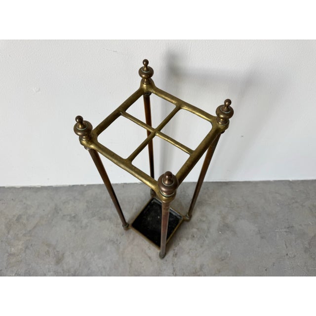 Metal 1960's Vintage Solid Brass Umbrella Stand/ Sold For Sale - Image 7 of 11