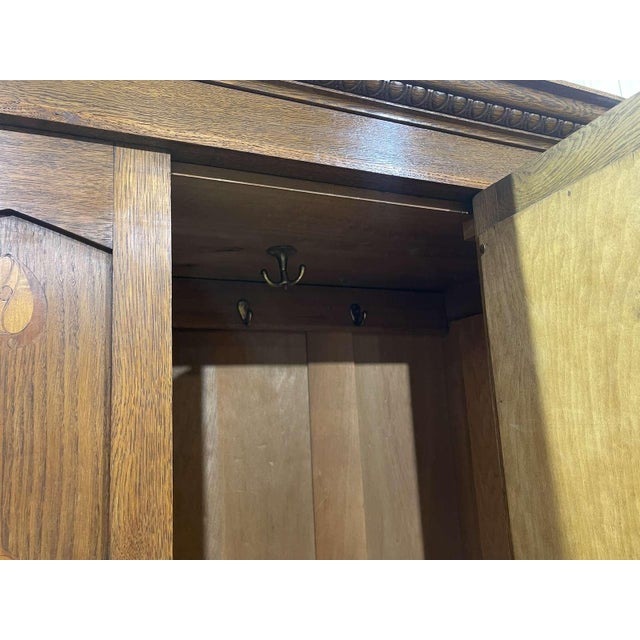 Wood English Wardrobe in Oak For Sale - Image 7 of 14