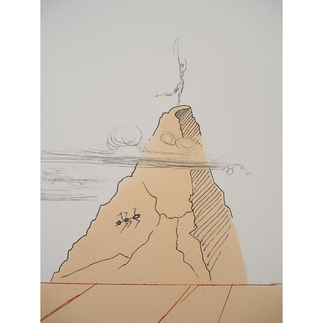Salvador dali (1904 - 1989) iberian landscape: surrealist man and horseman, 1980 original etching and aquatint signed in...
