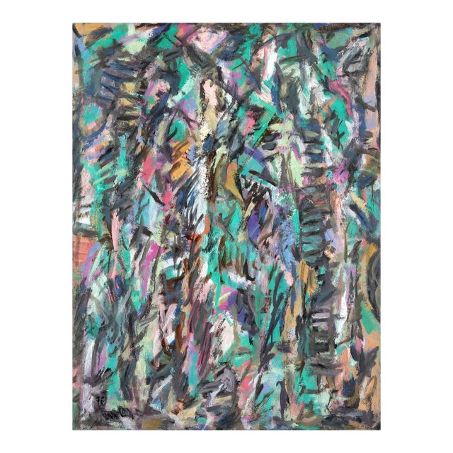 David Lan Bar - Composition - 1978 - Oil on canvas 1978 For Sale