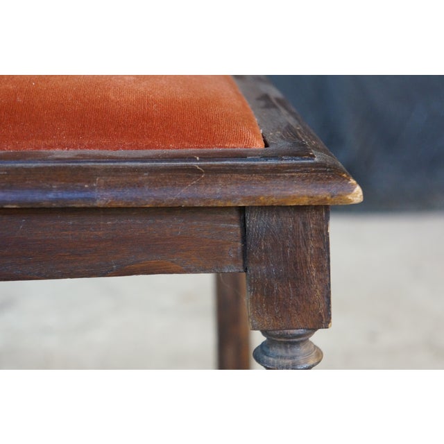 6 Antique Renaissance Revival Carved Walnut High Back Velvet Dining Chairs For Sale - Image 15 of 18