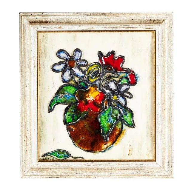 Alabaster Glass Enamel Painting | Van Pelt Galleries | H Jacobson For Sale - Image 8 of 8