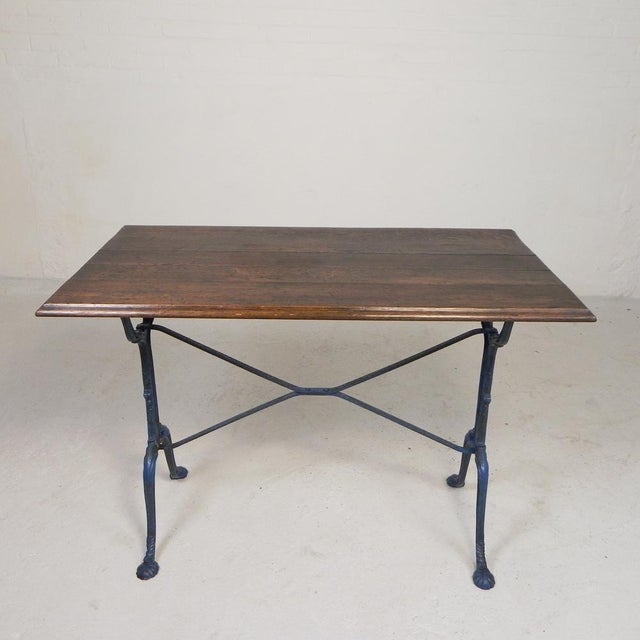 1930s Bistro Table with Oak Top, 1930s For Sale - Image 5 of 18