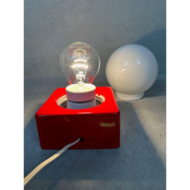 Vintage Table or Wall Lamp in Porcelain and Opaline Glass, 1980s For Sale - Image 6 of 9