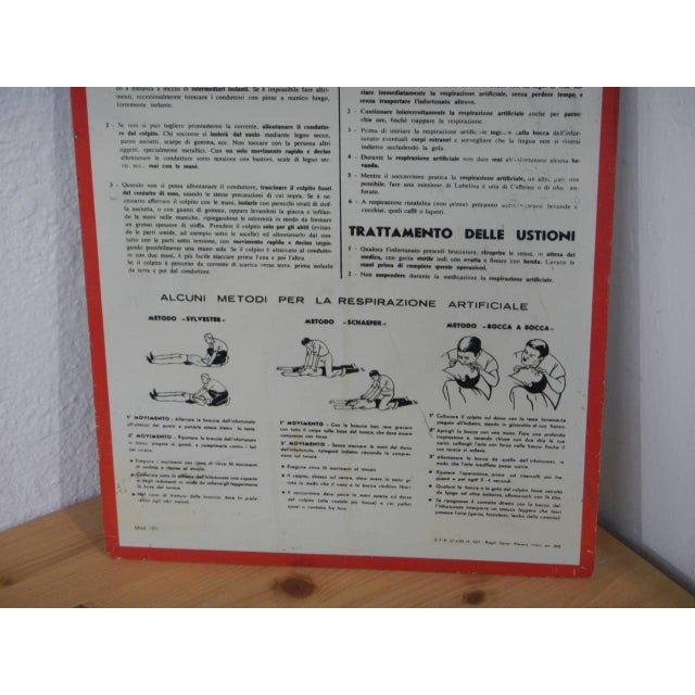 Metal Electric Shock Rescue Sign, 1950s For Sale - Image 7 of 9