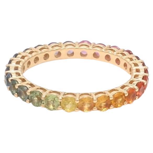 Natural Multi Gemstone 1.40cts Ring in 14k Gold For Sale - Image 4 of 8