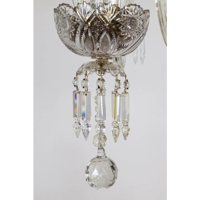 Transparent 1920s Georgian Style Cut Crystal 5-Light Chandelier For Sale - Image 8 of 12