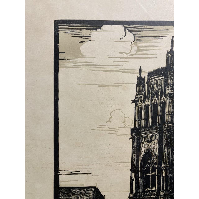 Jean Ferrieu, Rodez Cathedral, 1950s, Paper, Framed For Sale - Image 4 of 14