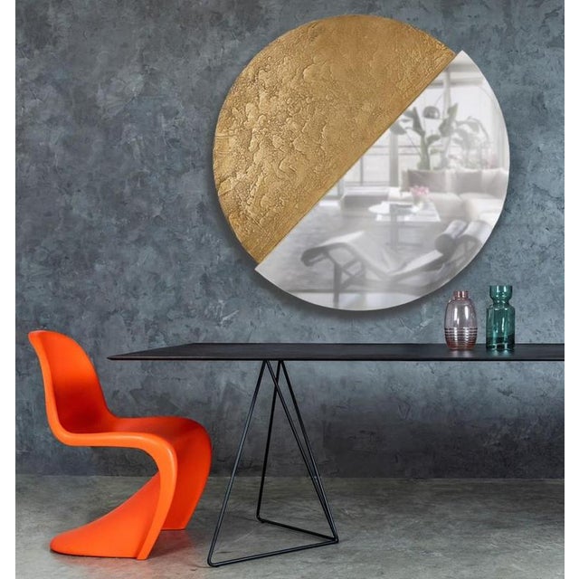 Contemporary Bronze Stone Eclisse 1200 Round Mirror by Disain1971 For Sale - Image 3 of 6