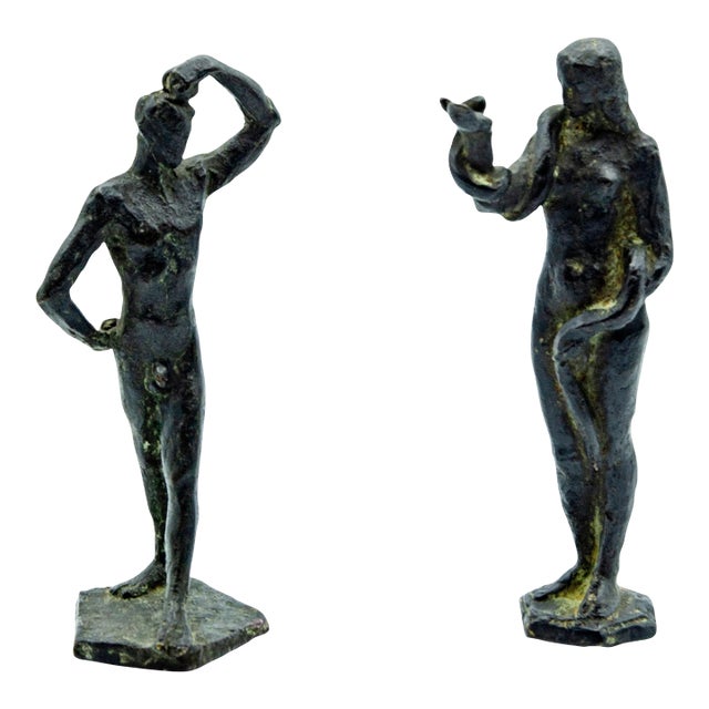 Bronze Figures of Adam and Eve by William Hunt Diederich - A Pair For Sale
