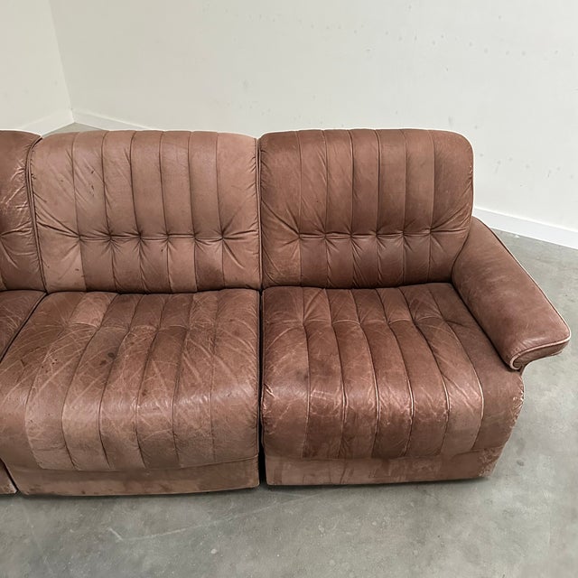 Mid-Century Modern Vintage Modular Leather Sofa from Lemke, 1970s For Sale - Image 3 of 8