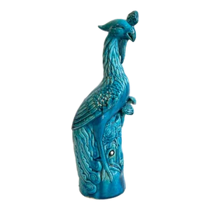 Chinese Phoenix Statue Turquoise Glaze Bird Vintage