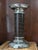 Fabulous 8” Leather and Silverplate Candleholder, dating to the 1990’s. Very handsome Ralph Lauren style candleholder...